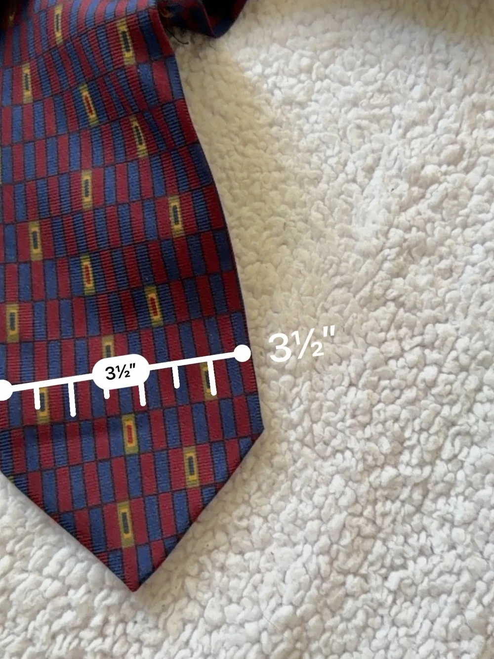 Coach Men's Checkerboard Stripe Tie in Red, Blue & Yellow